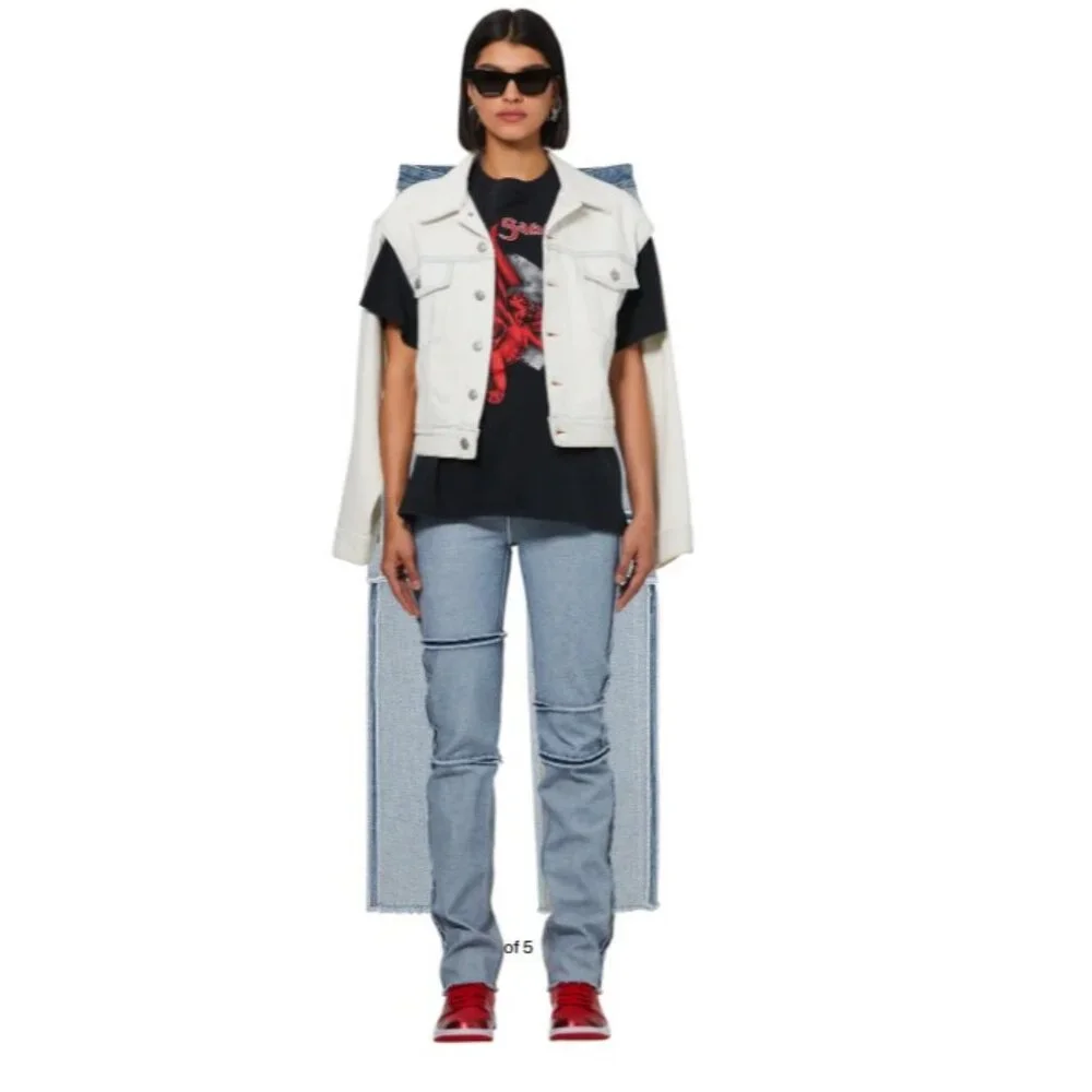 MM6 Maison Margiela Inside Out Jeans size 42 US 6 color blue - Picture 1 of 11